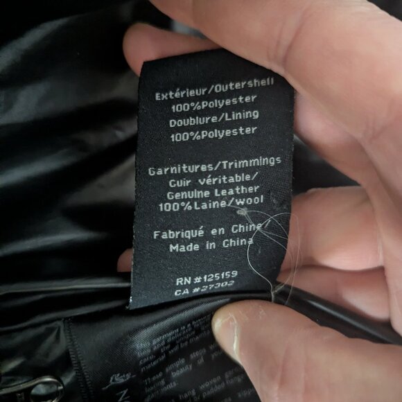 Mackage Black Long Puffer Coat with Knit Trim & Bell Sleeves - Picture 7 of 7